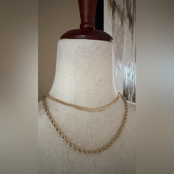 Layered rope and herringbone necklace set - Picture 7 of 8